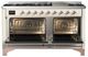 Ilve® Majestic III 60" Antique White Pro Style Dual Fuel Natural Gas Range with Triple Glass Door and Copper Trim-1
