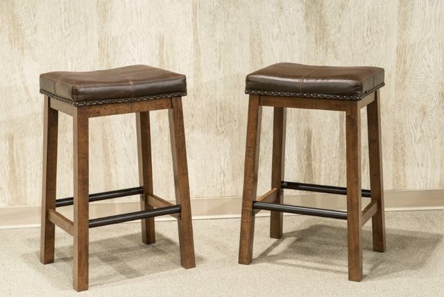 Intercon Taos Canyon Brown 24" Backless Barstool-1