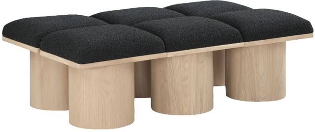 Meridian Furniture Pavilion 6-Piece Black/Natural 54" Modular Bench Set-0
