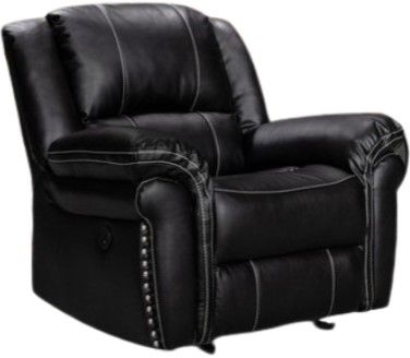 Milton Greens Stars Black PU Power USB Recliner Chair with Stitching Design-0