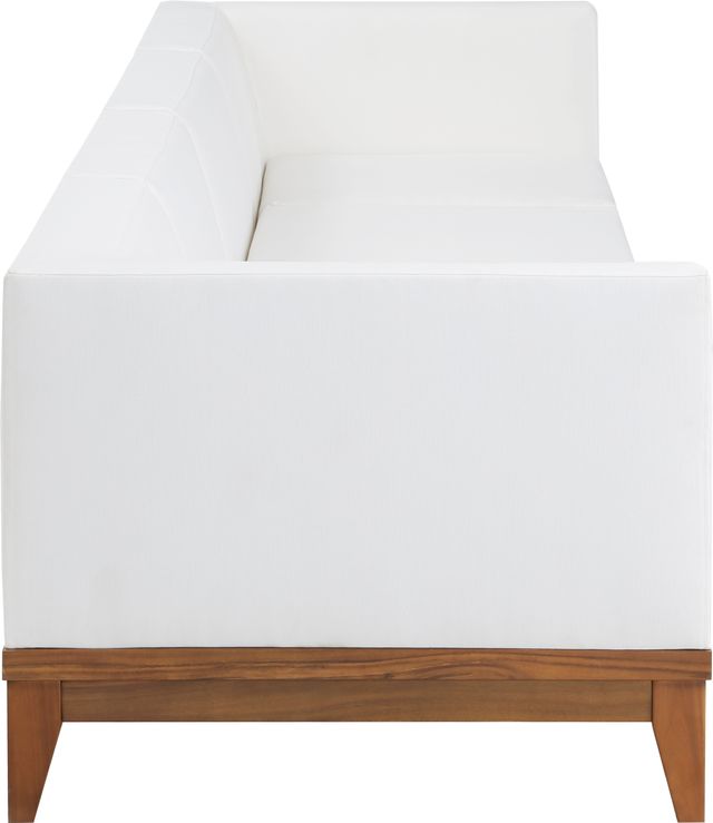 Meridian Furniture Rio 3-Piece Acacia Wood/Off-White Fabric/Wood 97" Outdoor Patio Modular Sectional Sofa-1