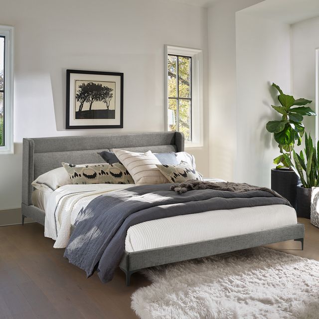 Armen Living Legend Gray King Platform Bed-0