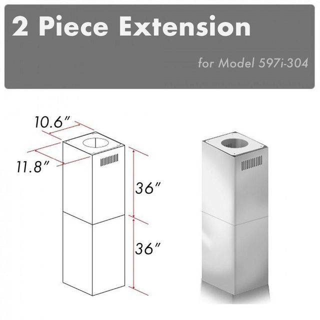 ZLINE 36" Stainless Steel Chimney Extension-3