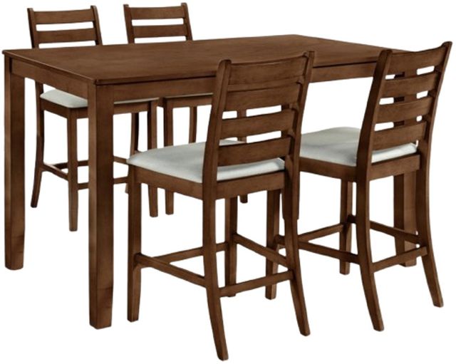 New Classic® Home Furnishings Pascal 5-Piece Walnut Counter Dining Set-0
