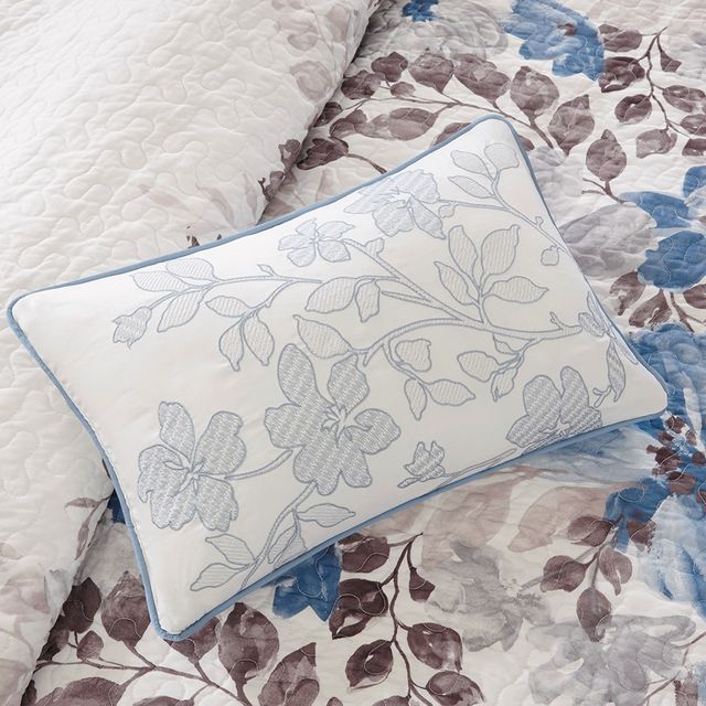 Olliix by Madison Park 6 Piece Blue King/California King Luna Reversible Coverlet Set-3