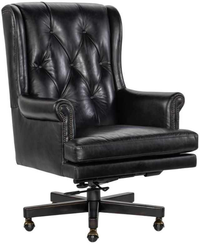 Hooker® Furniture EC Charleston Old Saddle Black Leather Executive Swivel Tilt Chair-0