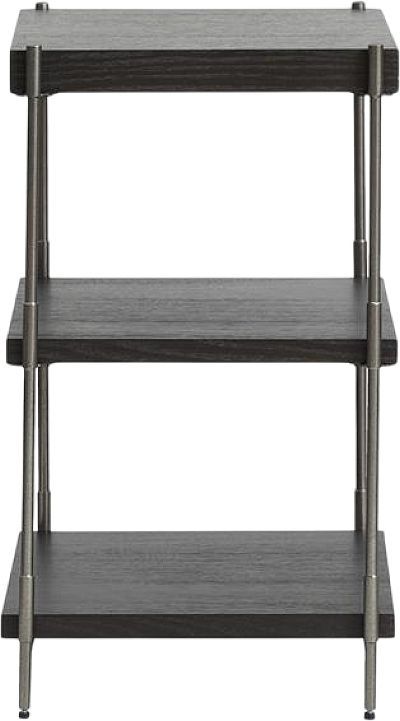Magnussen Home® Spencer Aged Nickel/Dark Briarsmoke Rectangular Accent Table-1