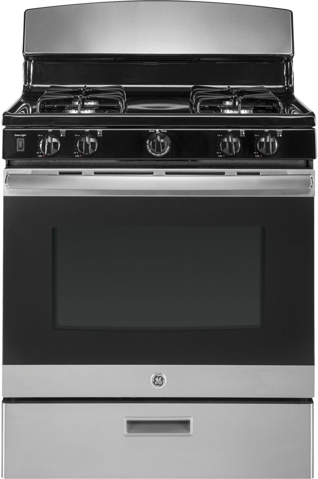 GE® 30" Stainless Steel Free Standing Gas Range