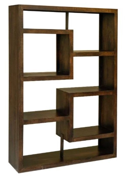 Jaipur Furniture Yoga Dark Brown Straight Geometric Bookcase-0