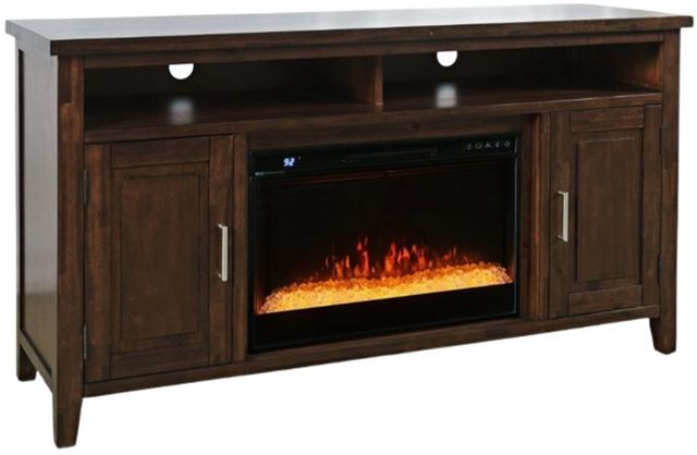 Jofran Inc. Urban Icon Merlot Electric Fireplace Media Console with Crystal Display-0