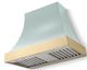 La Cornue CornuFé Cascade 36" Roquefort Wall Mounted Range Hood with Polished Brass Trim-0