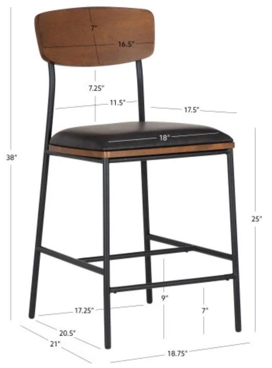 Powell® Telaco Black/Espresso Counter Stool-2