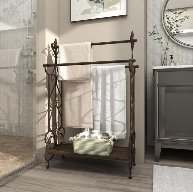 Deco Marche Black Scroll Towel Rack-3
