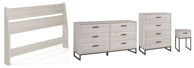 Signature Design by Ashley® Socalle 4-Piece Natural Full Panel Headboard Bed Set-0