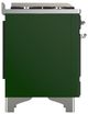 Ilve® Majestic III 36" Emerald Green Pro Style Dual Fuel Natural Gas Range with Solid Door and Chrome Trim-3