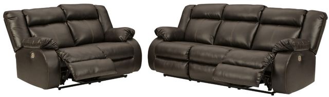 Signature Design by Ashley® Denoron 2-Piece Chocolate Living Room Set with Power Reclining Sofa-0