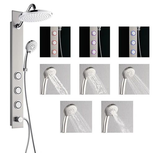 Forno Acqua AcquaSpa Stainless Steel Shower Retrofit Shower System with SensoTemp 1.8 GPM-2