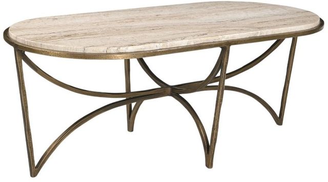 Furniture Classics Beale Marble Top Coffee Table with Gold Base-0