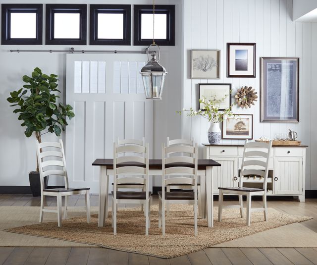 A-America® Toluca Cocoa Bean 3-Leaf Extension Table and Ten Ladderback Chairs-3