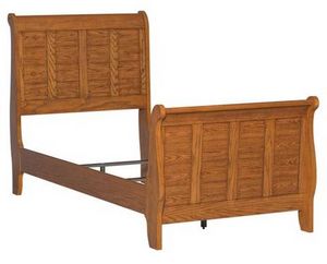 Liberty Furniture Grandpas Cabin Aged Oak Youth Twin Sleigh Bed