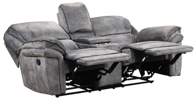 Furniture of America® Themis Gray Manual Reclining Loveseat-1
