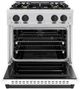 ZLINE Classic Autograph Edition 30" Satin Stainless Steel Pro Style Gas with White Matte Door and Matte Black Accents-1