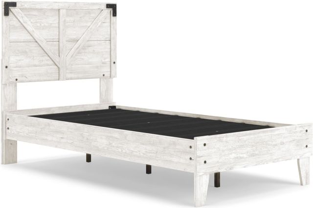 Signature Design by Ashley® Shawburn White/Dark Charcoal Gray Twin Crossbuck Panel Bed-1