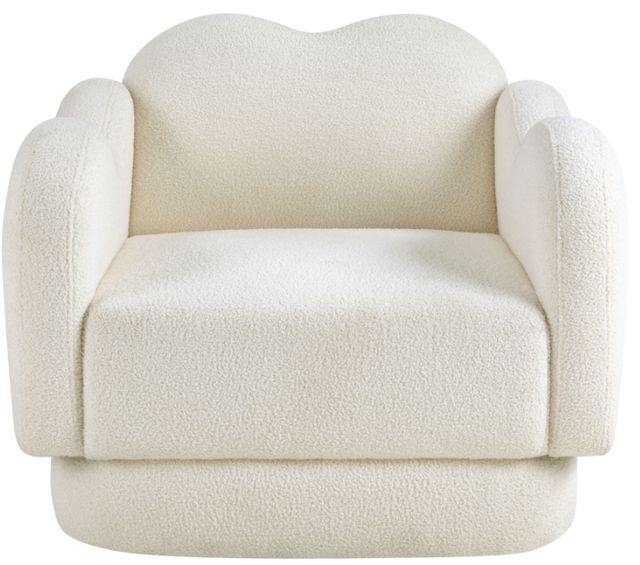 Meridian Furniture Bloom Cream Teddy Fabric Accent Chair-1