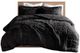 Olliix by Intelligent Design Malea Black King/California King Shaggy Faux Fur Comforter Mini Set-0