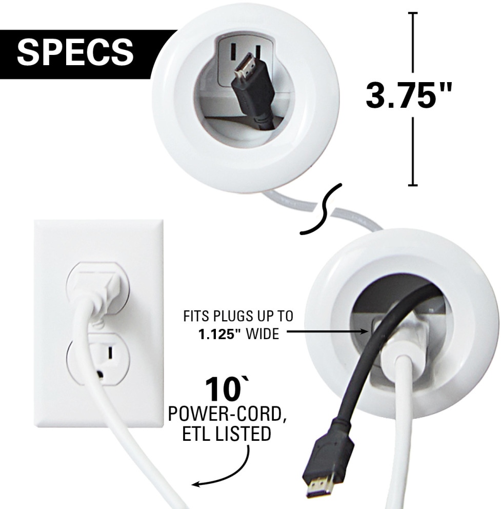 Sanus In-Wall Power & Cable Management Kit - Thumbnail 4