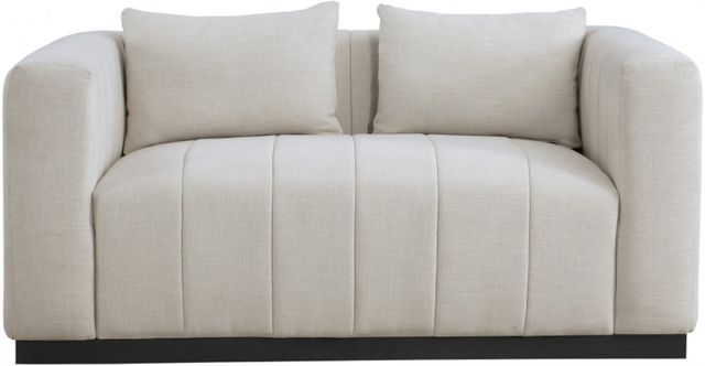 Meridian Furniture Lucia Beige Linen Textured Loveseat-1