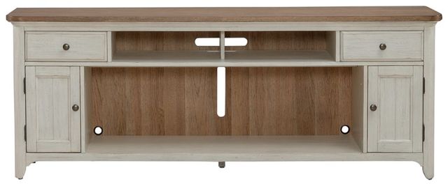 Liberty Furniture Brown/White Fireplace TV Console-1