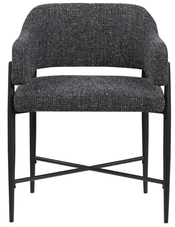 Meridian Furniture Dame Black Upholstered Dining Chair-1