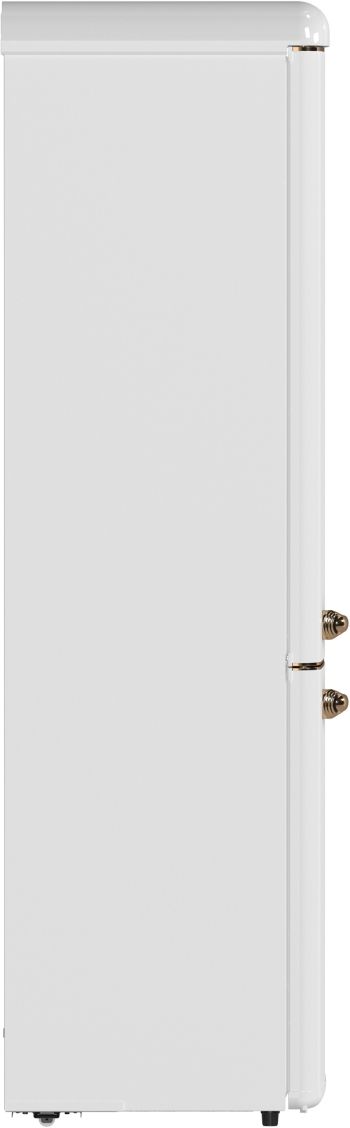 FORNO® Storico Alta Qualita 22" 9 Cu. Ft. White Retro Counter Depth Bottom Freezer Refrigerator with Copper Tone Handle-4