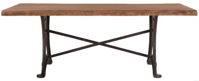 Home Trends & Design Organic Forge Antique Zinc/Raw Walnut Dining Table-1