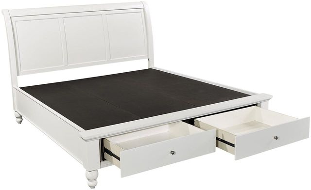 aspenhome® Cambridge White California King Sleigh Storage Bed-1