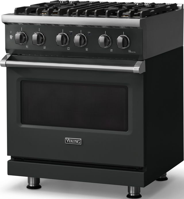 Viking® 5 Series 30" Antique Bronze Pro Style Dual Fuel (NG) Range with Polished Chrome Trim-3