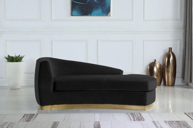 Meridian Furniture Julian Black/Gold Velvet Chaise-3