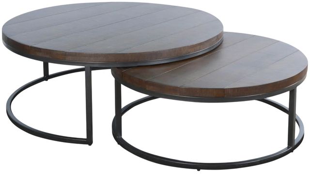 Sunny Designs™ Homestead Tobacco Leaf Nesting Table Set with Black Base-0