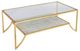 Ella Home Elite Glass Top Coffee Table with Royal Gold Metal Base-1