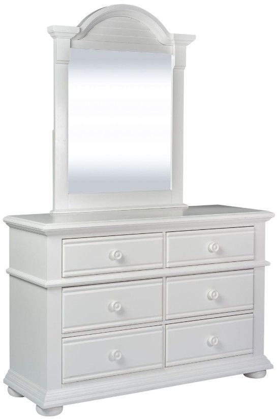 Liberty Furniture Summer House Oyster White Youth Dresser and Mirror-0