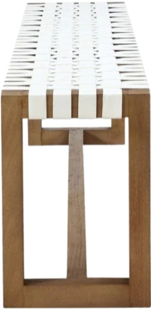 Modus Furniture One Bisque/White Pearl Dining Bench-3