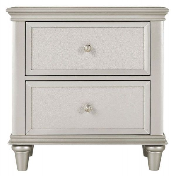 Homelegance® Celandine Silver Nightstand-2
