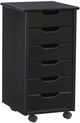 Linon Rudy Black 6-Drawer Rolling Storage Cart-0