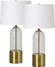 Renwil® Theodore 2-Piece Antique Brass/Clear/Off-White Table Lamp Set-0