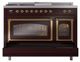 Ilve® Nostalgie II Noblesse 48'' Burgundy Pro Style Dual Fuel Range with Brass Trim-3