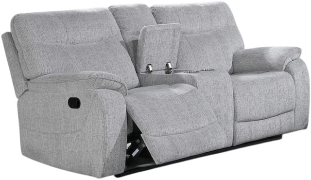 New Classic® Home Furnishings Chablis Mist Gray Manual Reclining Console Loveseat-0