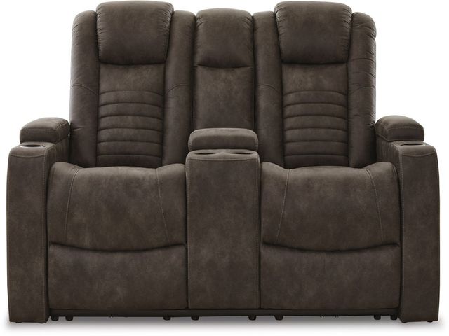 Signature Design by Ashley® Soundcheck Earth Power Reclining Loveseat with Console-3
