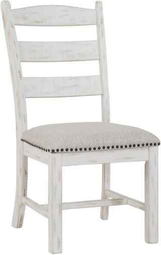 Signature Design by Ashley® Valebeck Beige/Distressed Vintage White Upholstered Dining Side Chair
