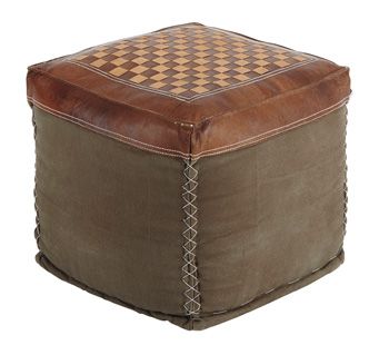 Signature Design by Ashley® Patchwork Brown Pouf-0